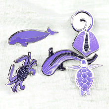 Factory Support High Quality Custom Cute Pin'S Logo Metal Whale Enamel Lapel Pins and Badges